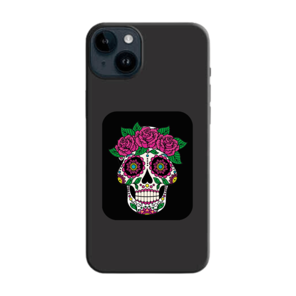 SP  CALAVERA NEGRA Este diseño de nuestro StickyPhones está pensado para todo aquel amante de las expresiones y caras. A quién no le gusta customizar su teléfono con su cara, gesto o expresión favorita. Ahora puedes hacerlo comprando este StickyPhones y luciendo tu teléfono allá donde vayas con este diseño actual y moderno. 